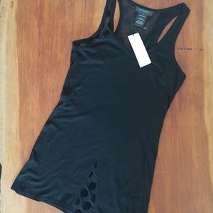 Miss Me Couture Black Extra Long Tank Top NWT Sz M